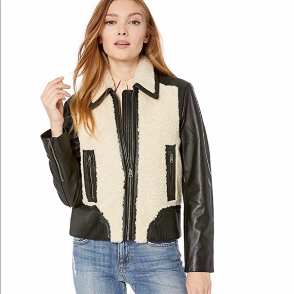 LUCKY BRAND Sherpa Leather Jacket NWT - Picture 2 of 4